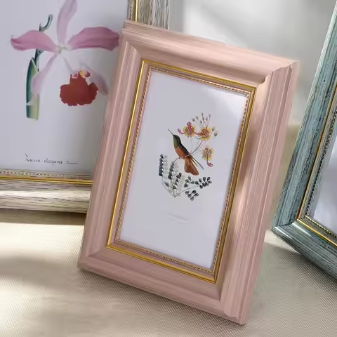 1 Pcs Resin Style Photo Frame For Table Modern 14 Colors Picture Frames Home Decor Delicacy Picture 