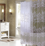 A35- 浴簾 防水印花浴簾 擋光簾 乾濕分離簾 半透浴簾 浴室掛簾 (150*180cm)