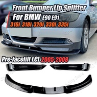 For BMW 3 Series E90 E91 LCI Facelift Car Front Bumper Lip Body Kit Spoiler Splitter Bumper Canard Splitter 2005 2006 2007 2008