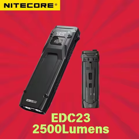 NITECORE EDC23 USB-C Rechargeable Tactical Flashight OLED Display 2* LEDs 2500 Lumen Pocket Small ED