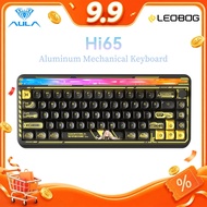 AULA LEOBOG Hi65 Customized Mechanical Keyboard 66Key Tri-Mode CNC Aluminum Case RGB Knob Wireless g