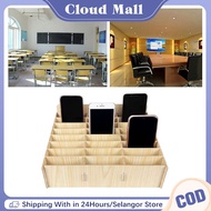 Multifunctional Wooden Phone Storage Box 12/24/48Grid Solid Wood Mobile Phone School Class Storage B