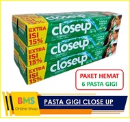 PAKET HEMAT 6 PASTA GIGI CLOSEUP 65 GR + 10 GR ODOL CLOSE UP ANTI BACTERIAL EVERFRESH EXTRA ISI 15 %