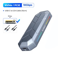ORICO RGB M2เคส SSD ตู้ NVME M.2กับ USB ประเภท C 3.1 Gen2 10Gbps กล่อง SSD รูปแบบเกมเย็น M.2เคส SSD