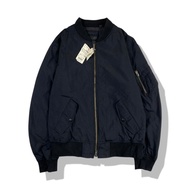 Uniqlo Black Double Zip MA-1 Bomber Jacket(L) Second Hand Chest Size 46