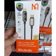 MCDODO CA-668 100W Auto Power Off USB Data Cable Super Fast Quick Charging LED Breathing Light