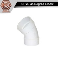 UPVC elbow 45 degree upvc 45 degree  elbow UPVC bend White pipe elbow penyambung paip putih L 45 sud