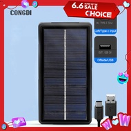 18650 Solar Battery Charger 2 Slots Type-c Portable Battery Charger Powerbank Case For 21700 18650 Rechargeable Lithium Battery