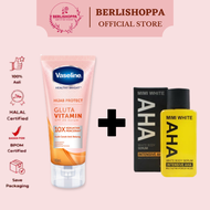 (PAKET BUNDLING) Vaseline Gluta Hya Serum + Mimi White AHA Burst UV Lotion Flawless Bright / Dewy R
