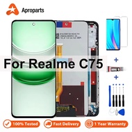 หน้าจอ LCD สำหรับ Realme OPPO C75 RMX3943 RMX3941 4G 5G หน้าจอสัมผัสประกอบ Digitizer พร้อมกรอบสำรอง
