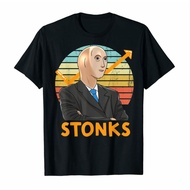 Hot Sale Stonks Guy Dank Meme Stock Broker Stonks Guy Dank Meme Creative T-Shirt Mens