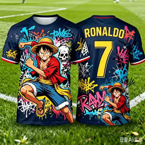2026 New Arrival One Piece Special Edition Men's Women Soccer T-shirt Ronaldo 7 Soccer Shirt T-shirt