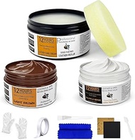 12H Quick-Dry Leather Repair Kit with 3.53Oz Leather Recoloring Balm, Filler & 4.23Oz Conditioner & 