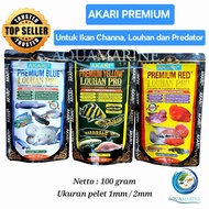 Fish FOOD - New Product - AKARI PREMIUM BLUE YELLOW RED LOUHAN PRO CHANNA PREDATOR Color and Flower 
