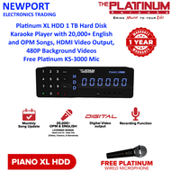 Platinum Piano XL HDD 1 Terabyte Hard Disc Karaoke Player with 20000+ English and OPM Songs, HDMI Vi