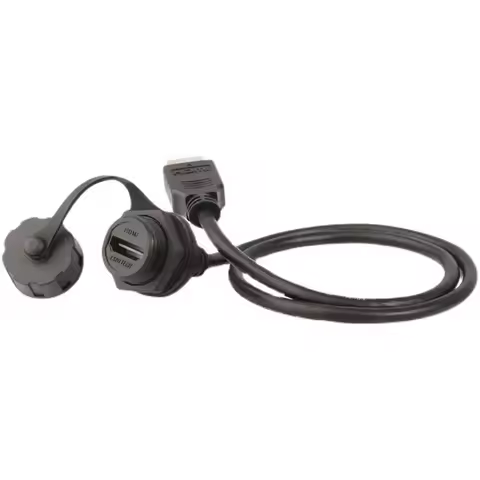 M20 Extender 1M Cable Female to Male Aviation Plug Panel Socket Waterproof HDMI2.0 Connector 4K HD H