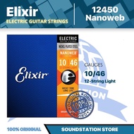 Elixir 12450 Nanoweb Electric Guitar Strings, 12-String Light, 10-46 - Original Electric Guitar Stri