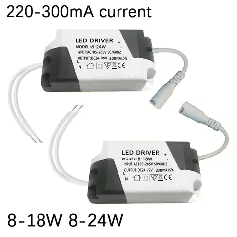 LED Driver 8-24W 8-18W 300mA Power Supply Adapter Unit Light Transformer 185-265V for LED Lamp Strip
