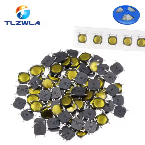 100PCS DC12V 50mA Membrane Switch 4x4x 0.8MM 4X4X0.8mm Tactile Push Button Switch Tact 4 Pin 4*4*0.8