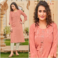 {**ส่งฟรี**} SMALL INDIA 💐✨ Embroidery Rayon Top Kurti เฉพาะเสื้อ 💐✨ Kurti ’Top’ Only