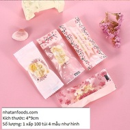 Nougat bag 4x9cm 100 pieces (4 designs in 1 bag)