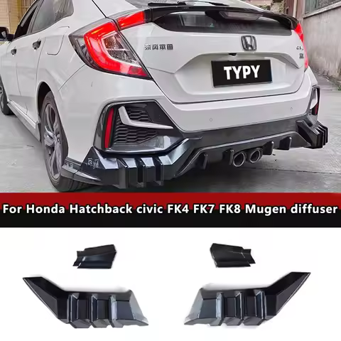 For Honda Civic 16-21 10th generation hatchback Civic FK4 FK7 rear diffuser rear R style spoiler mod