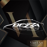 Vinyl_Art Perodua Bezza logo, Bezza silhoutte, Bezza logo, Windscreen stickers.
