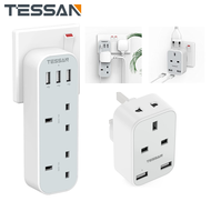 WGBTESSAN Multi Plugs Double Socket USB Adapter Plug Wall Charger 3 Pin Power Strip with USB, Extension Socket with 2 Outlets and 3 USB Ports Power Adapter Wall Charger 2 Pin Travel Plug for Home, Office,Travel, Kitchen, PC,3250W,13A