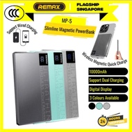 [3CCC] REMAX MP-5 Digital Display Metal Magnetic 15W Wireless Power Bank PD20W 5000mAh Portable Char