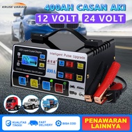 220W Charger Aki Mobil Motor 400AH 12 Volt 24 Volt Portable Automatic Smart Intelligent Chip Cas Aki Mobil 400 Ampere Casan Aki Motor Mobil