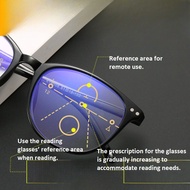 6008Retro Comfortable Blue Light Blocking Progressive Multifocal Reading Glasses for Women with Larg