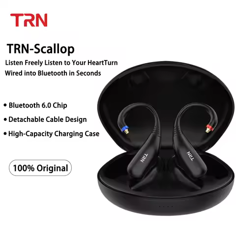 TRN Scallop Bluetooth 6.0 Earphones Module 0.75 0.78 mmcx 2Pin/QDC Ear Hook Bluetooth Cable Replacea