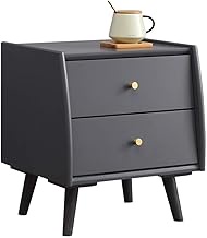 Coffee Table, Solid Wood Double Drawer Bedside Table Bedroom Living Room Small Locker High Foot Hous