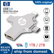 HP 2TB 1TB 64GB OTG Type C Flash Drive for iPhone 512GB Pendrive for iPhone/Android OTG Micro