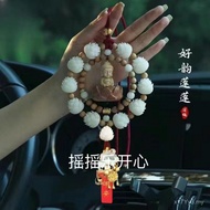 Rearview Mirror Safe Decoration q3y Pendant Pendant Crane Car Buddha Car Circle Small Lotus Mahogany
