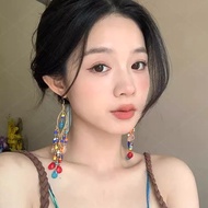 Vintage Colorful Beaded Earrings for Women Bohemian Tassel Earrings Beaded Tassel  Earrings for Girl