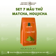 Set 7 mẫu thử Bột Matcha - Matcha Lài và Houjicha - 7 gói 10gr