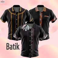 Baju Kemeja Kaamatan Print Corak Etnik Borneo Baju  Kaamatan Berkolar Butang Depan Jersey Sabah XS-3