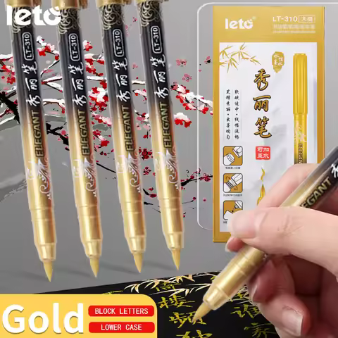 Leto Chinese style Calligraphy Brush tip Pen for Student easy writing Markers Art School Supplies St