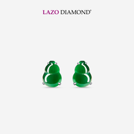 Jade Hulu Stud Earrings in 375/9K White Gold
