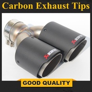 for akrapovic style carbon fiber dual outlets burnt car exhaust tip