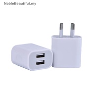 [NobleBeautiful] AU Plug Two USB Ports Mobile Phone Charger DC 5V 2A Output Power Adapter Used [MY]