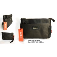 Kickers 2 in 1 Leather Casual Clutch Bag Men's Wallet Beg Sling Bag Cross Body Beg Kulit Unisex