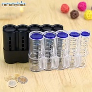 RAREM Coin Storage Box, Large Capacity Plastic Euro Coin Dispenser, Transparent Coin Purse