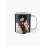 Damiano David – Bold Tattooed Portrait in Rock Aesthetic Style Coffee Mug