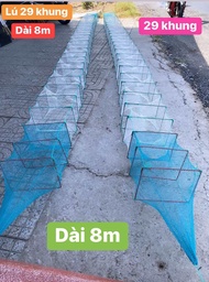 lú 29 khung 26 Cửa Ngụclú bát quái lú 12 cửa ngục - kích cỡ 25cm x 35cm Dài 85m 26 hom (Mắt lưới 07