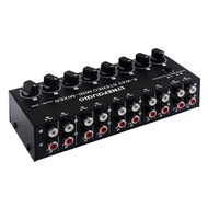 Mini Stereo Passive 8-Channel Mixer No Power Supply 8-Channel Stereo Audio Mixer RCA Interface