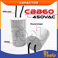Mytools Capacitor CBB60 Round (White) with Wire 450VAC 50/60Hz Motor Fan Condenser 18uf 20uf 25uf 40
