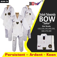 dobok Ahfruz baju seragam taekwondo pemula kerah putih - 130