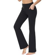 [HZA] 148-160cm Loose Sport Nurse Bootcut Flare Jersey Pants Leisure Women's High Waist Stretch  Boo